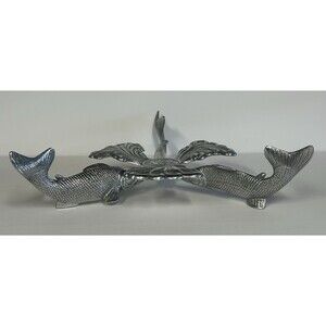 Arthur Court Chip Dip Shrimp Server Base Only Metal 3 Jumping Fish Stand 1986